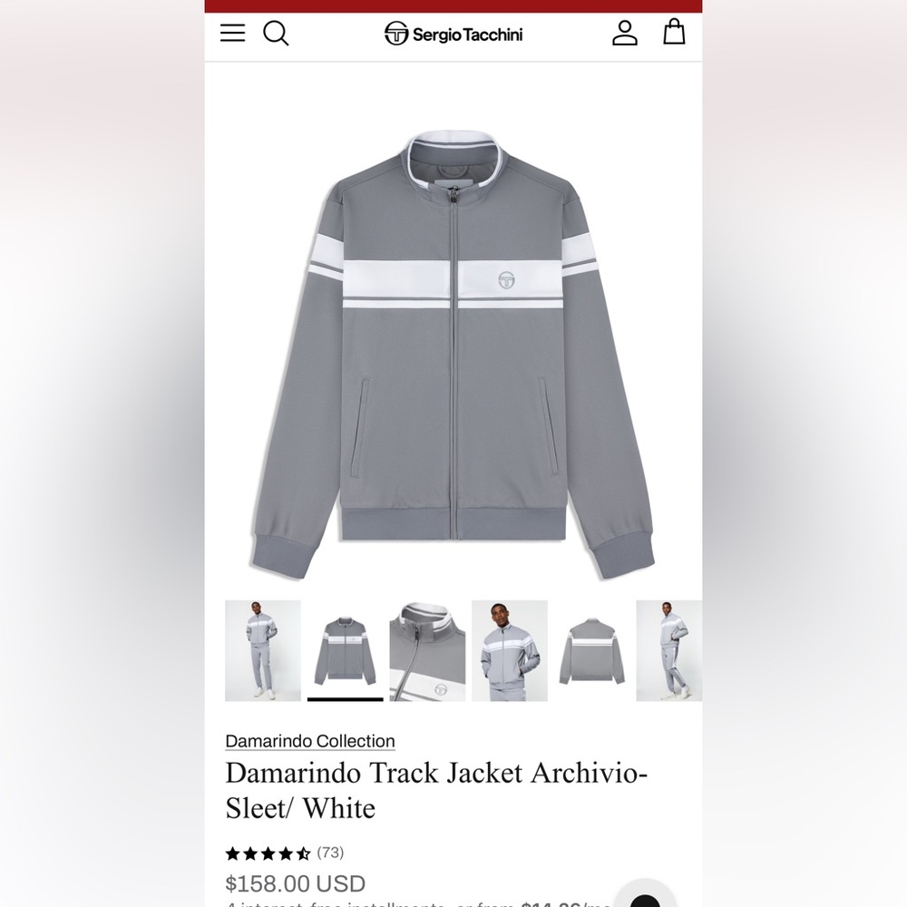 Sergio Tacchini Gray and White Jacket
